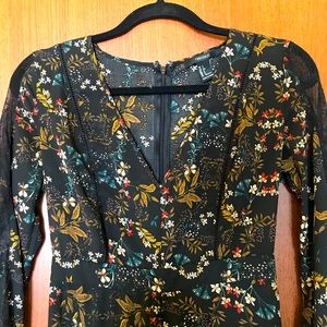 Floral long sleeve maxi dress/short combo